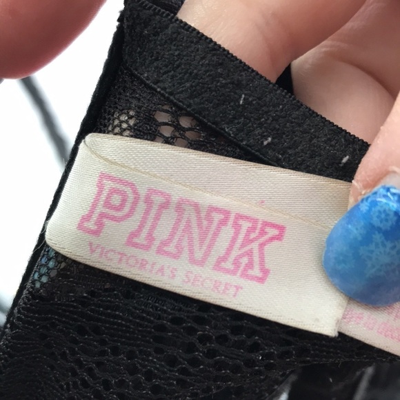 Pink Victoria's Secret Date Push Up Bra Black Lace Size 32DD - Picture 7 of 10